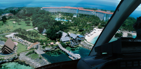 View of the resort from the helicopter