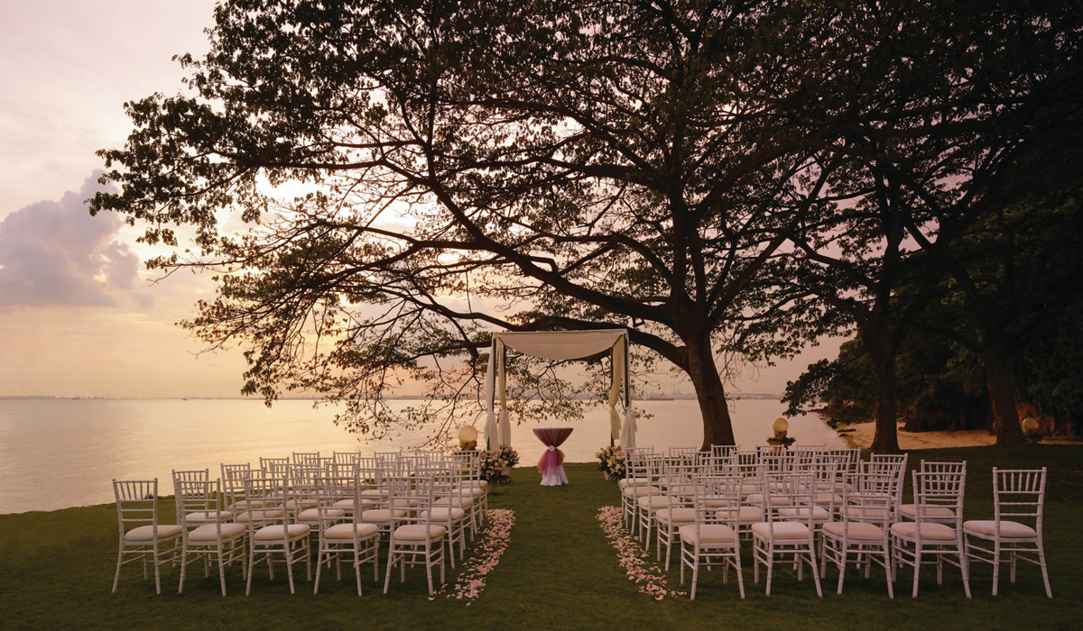 Beach Wedding In Singapore Venue Space Shangri La S Rasa