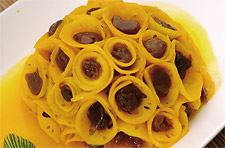 Longan Fruit wrapped with Sliced Lotus Root